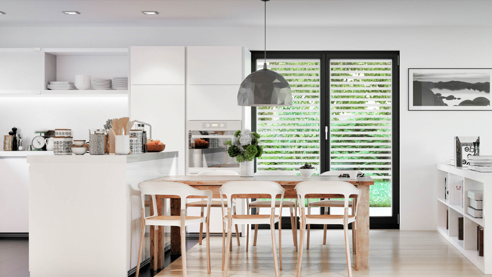 Moderne Rollos nach Maß für Küche und Balkontür selbst gestalten | Sonevo